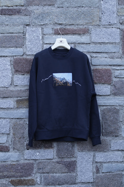 FELPA GIROCOLLO "CASTELLACCIO POSTCARD" RICAMATA